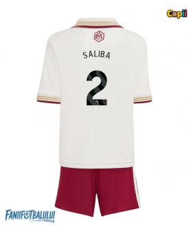 Arsenal William Saliba #2 Echipament de Fotbal Replică 2025-26 Copii Treilea (+ Șorturi)